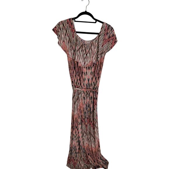 Clara Sun‎ Woo Ruffle Off Shoulder Pocket Jumpsuit - Boho Weave NWT - Picture 4 of 7